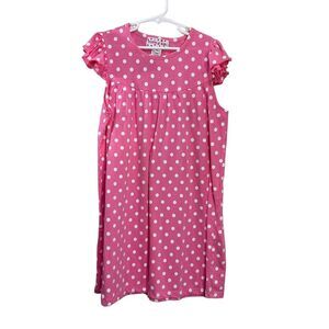 Ruffle Girl‎ Dress 10 Pink White Polka Dot Ruffle Shift Dress